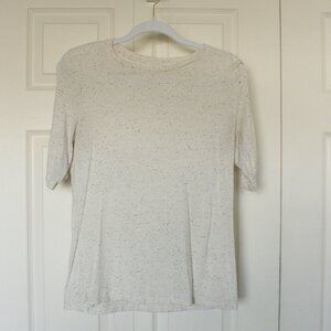 Apt 9 cream speckled half sleeve top size Small
